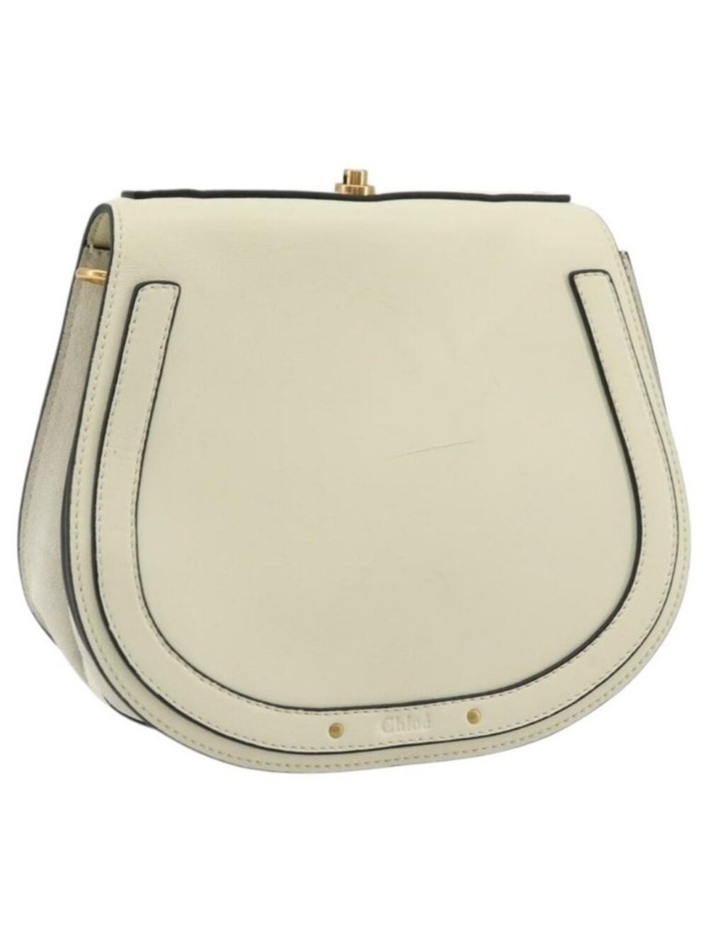 Authentic Chloe Nile Small Bracelet Shoulder Bag Leather Suede Cream